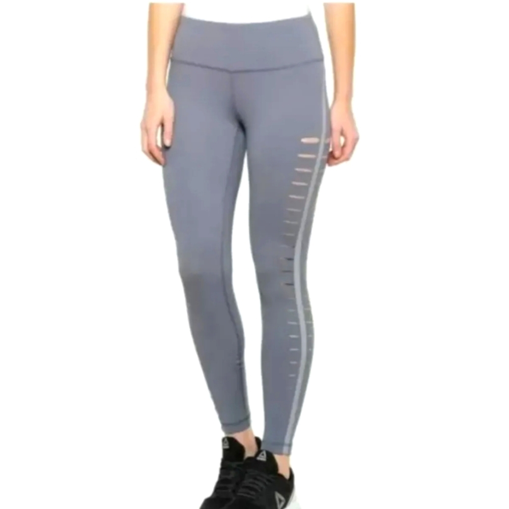 Vina Gray Leggings Sz S Cut Out Side Design